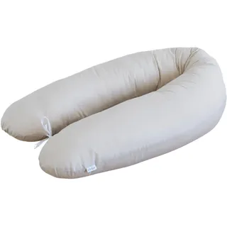 LOOLAY Schwangerschaftskissen - Stillkissen 170 cm - Seitenschläferkissen 100% Baumwolle - mit Abnehmbarem Bezug - Schwanger Kissen für Schlafen (Beige)