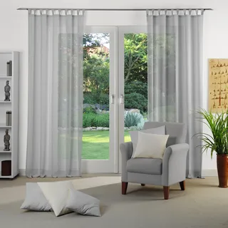 Vorhang WIRTH "Sunday" Gr. 2, grau (hellgrau), B:141cm H:175cm, Jacquard, Baumwolle, Polyester, Gardinen, Vorhang, nach Maß