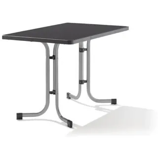 Sieger 233/A Boulevard-Klapptisch mit mecalit-Pro-Platte 115 x 70 cm, Stahlrohrgestell graphit, Tischplatte Schieferdekor anthrazit