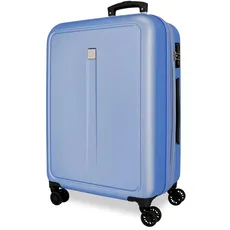 Roll Road Kambodscha, großer Koffer, blau, 52 x 75 x 30 cm, starr, ABS, seitlicher Kombinationsverschluss, 97 l, 4,76 kg, 4 Doppelrollen, blau, Großer Koffer
