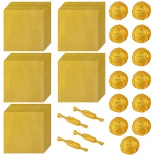 300 Stück goldfarbene Aluminiumfolie-Umschläge für Süßigkeiten 8 x 8 cm goldfarbenes Aluminiumfolie-Chocoladepackung, quadratisches Goldfolie-Süßigkeitenpapier für DIY Selbstgemachte Süßigkeiten Chocolade