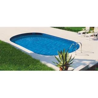 IBIZA Stahlwandpool, oval, 7 x 3,5 m, 120 cm tief, Einbaupool, mit Skimmeröffnung, ohne Innenfolie, ohne Filteranlage