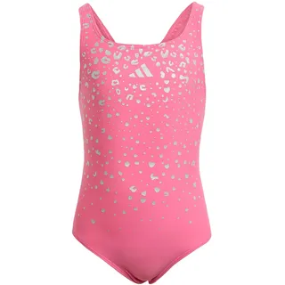 adidas Girl's Glitter V-Back Swimsuit, pink Fusion, 5-6 Years
