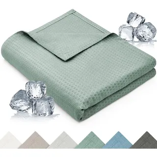 Blumtal Kühldecke Bambus Viskose 200x230 cm, Grün , Textil , 200x230 cm , Oeko-Tex® Standard 100 , Heimtextilien, Wohntextilien, Decken, Kuscheldecken