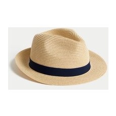 Mens M&S Collection Chapeau style Trilby repliable - Natural, Natural - S-M
