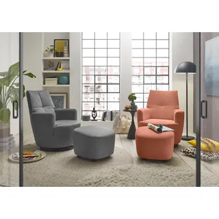 set one by Musterring Relaxsessel »SO 1450« mit Dreh- und Wippfunktion, wahlweise mit Hocker erhältlich, orange