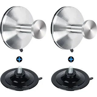 SAYAYO Saugnapf Haken, Garderobenhaken Kleiderhaken Wand Handtuchhalter Ohne Bohren Saugnäpfe mit Haken 2 Stück Edelstahl für Badezimmer, Wohnzimmer, Schlafzimmer,Fenster