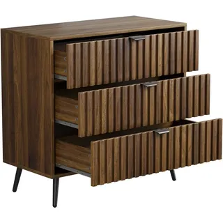 okwish Kommode mit 3 Schubladen Flur 80x78x38cm Braun