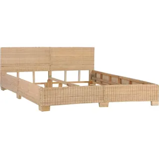 vidaXL Bettrahmen Handgewebt Echtes Rattan 180×200 cm - Braun