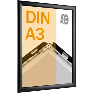 Klapprahmen A3, selbstklebend schwarz  | Gehrung, Aluminium