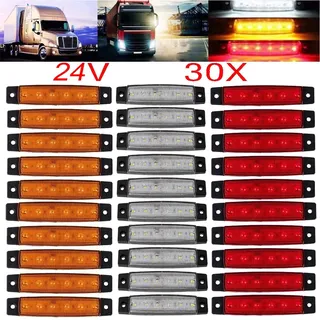 KYYET DC 24V LED-Seitenmarkierungsleuchten 6 LED 2835 SMD Begrenzungsleuchten für LKW Anhänger Wohnmobil Campervan Pickup Traktor Lastwagen SUV Boot Stoßfest (10 Stück rot + 10 Stück weiß + 10 Stück