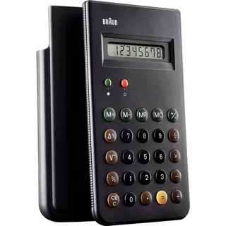 Braun BNE 001 BK KULT-TASCHENRECHNER, DIETER RAMS, 8 STELLIGES LCD-DISPLAY INKLUSIVE HARTSCHALEN-SCHIEBECOVER,SCHWARTZ