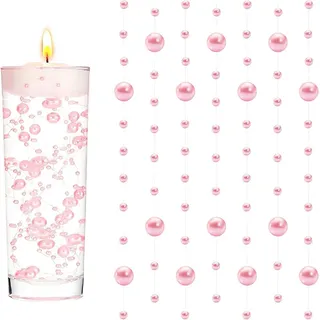 GEFIRE 18 Deko Rosa Schwimmende Kerzen Perlenschnur Goldene Hochzeit Deko Haarschmuck Hochzeit Schwimmkerze Kerze Silber Geeignet Für Vasenfüller Hochzeiten Tischdekorationen