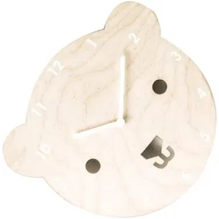 Kinderzimmeruhr in Bambusform mit Uhrzeiger als Biermotiv, dekorative Wanduhr für Schlafzimmer - Beige