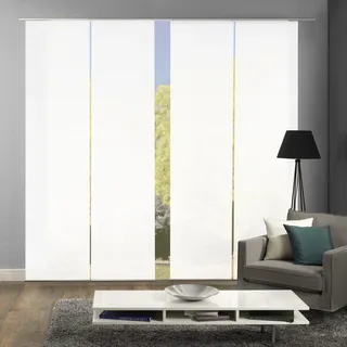 HOME WOHNIDEEN Schiebegardine ROMA Klettband 60 x 245 cm Weiß 4 Stk.