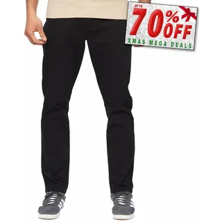 Duck And Cover Franztown Freizeit Komfort Chic Designer Chino Herren Schwarz