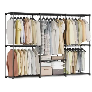 Songmics Garderobenständer offen 205 x 43 x 166 cm Schwarz