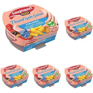 Saupiquet Rio Mare Thunfisch-Salat Italiana, MSC zertifiziert, Fix und fertig zubereitet, Ideal für unterwegs, 160g (Packung mit 5)