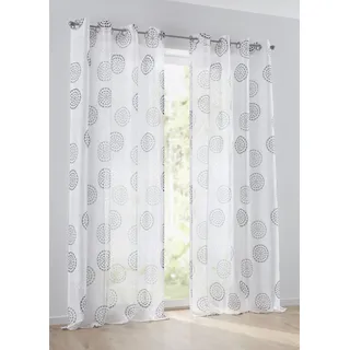 Kutti »Bella« Ösen 1, Stk. tlg. Gardine, halbtransparent, Ausbrenner, bedruckt, Baumwolle-Polyester,