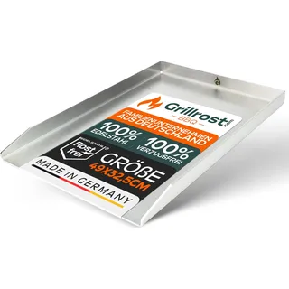 Edelstahl Grillplatte | Plancha 49x32,5cm - passend für Weber Genesis I | 4mm Massiv
