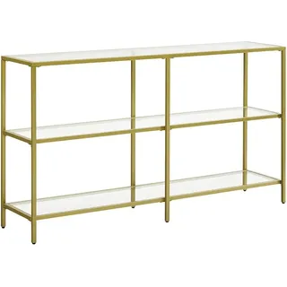 Vasagle Konsolentisch Glas 30 cm x 130 cm x 73,3 cm Gold