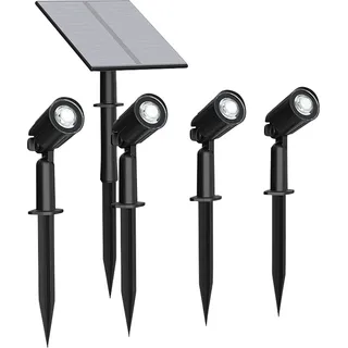 LUXULA Solar LED-Gartenleuchten Set 5 W 3000K 200lm 4 Stück schwarz
