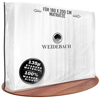 WEIDEBACH® robuste Matratzenhülle, 100% dicht, für 180 x 200 cm | KINGSIZE-MATRATZEN, Matratzenbeutel mit Reißverschluss, Aufbewahrungstasche f. Matratzen, Lagerung&Transport - fertig.