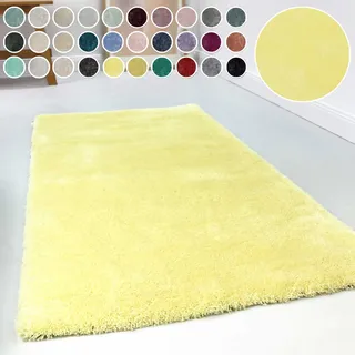 Esprit Hochflor-Teppich »Relaxx ESP-4150« rund 25 mm Höhe Wohnzimmer, sehr große Farbauswahl, weicher dichter Hochflor, gelb