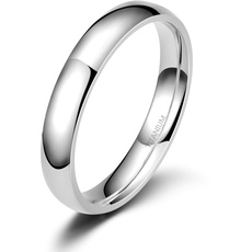 Zakk Ring Damen Herren 2mm 4mm 6mm Titan Poliert Schmal Ringe Einfach Verlobungsringe Trauringe Ehering Hochzeitsringe (Silber-4mm, 57 (18.1))