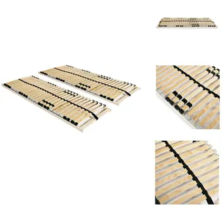 vidaXL Lattenroste 2 Stk. mit 28 Latten 7 Zonen 70 x 200 cm - Betten & Bettgestelle - Beige