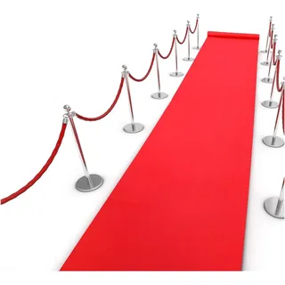 WOHNZA Roter Teppich Läufer Langer Eventteppich Rot Messeteppich rutschfeste Teppich Rot Läufer für Hochzeiten Partys Weihnachten Event Dekoration (Color : Red, Size : 1x10m/3.28x32.80ft)