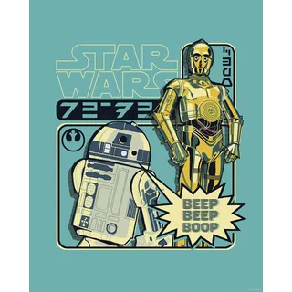 KOMAR Wandbild Star Wars Beep Boop 40 cm x 50 cm Blau