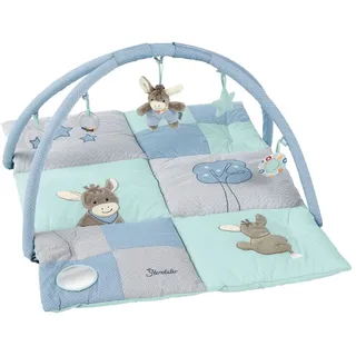 Krabbeldecke STERNTALER "Spielbogen ESEL Emmi", Kinder, bunt (original), Obermaterial: 60% Baumwolle CO. 40% Polyester PES., Wohndecken Krabbeldecke