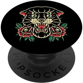 Traditionelle Tattoo Flash Vintage Tattoo Künstler Inked Panther PopSockets Klebender PopGrip