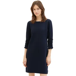 TOM TAILOR Denim Damen Mini Kleid mit fixierten Raffärmeln