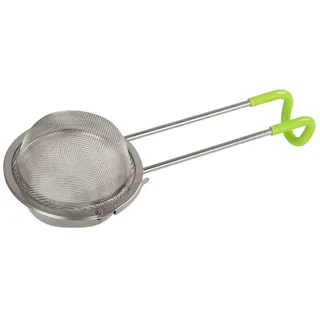 Fackelmann Tee Sieb mit Bügel Edelstahl silber/grün