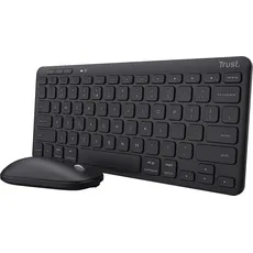 Trust LYRA WIRELESS KEYBOARD & MOUSE ND (Kabellos, Kabelgebunden), Maus, Schwarz