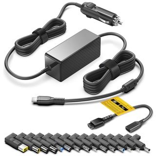 TAIFU 100W 12V-24V USB C auf DC Laptop Stecker KFZ Netzteil für Lenovo HP Acer ASUS Sony Toshiba Fujitsu Dell IBM Samsung Huawei LG Typ C Notebook Universal Auto Ladegerät Zigarettenanzünder Ladekabel