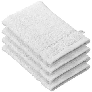 De Witte Lietaer 194686 Stephanie Waschlappen, Baumwolle, 4er Pack, weiß, 15 x 22 x 1 cm