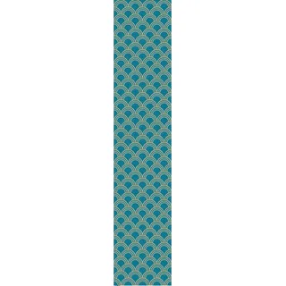 Ambiance Sticker Vliestapete, vorgeklebt, Rolle, skandinavisch, Art Déco, Blau, Ente, Bögen, dekorativ, 1 Rolle mit 300 x 60 cm