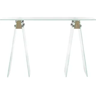 Safavieh Viktorija Konsolentisch, Glas / Massivholz / Holzfurnier, Klar,39 X 119 X 75.94 cm