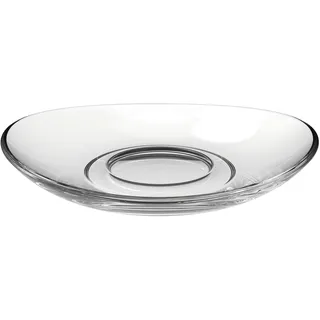 Leonardo Napoli Untertasse 1 Stück spülmaschinengeeigneter Glas-Unterteller für Napoli Espresso-Tasse, Glas-Untertasse 1er Set Ø 11 cm, 024205