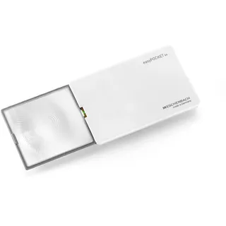 Eschenbach Optik easyPOCKET Lupe mit 6X-Vergrößerung und LED-Beleuchtung in Weiß - Made in Germany