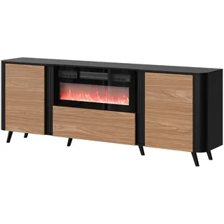 Mirjan24 Volare 200 x 76 x 39 cm Schwarz / Nussbaum