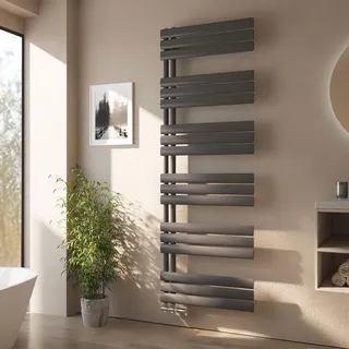 EMKE Oval Badheizkörper Handtuchhalter 174x60 cm, Handtuchheizkörper Seitenanschluss Badheizkörper Handtuchwärmer Handtuchtrockner Heizkörper Bad Anthrazit 823 Watt