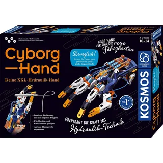 Kosmos Cyborg-Hand - hydraulisch gesteuerte XXL-Roboter-Hand | Größenverstellbar, auch für Linkshänder geeignet, Experimentierkasten für Kinder ab 10-14 Jahre