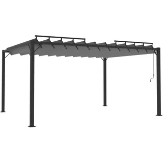 vidaXL Pergola mit Lamellendach 3x4 m Anthrazit Stoff und Aluminium - Grau