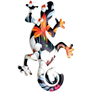 TOPINCN Metall-Gecko-Wand-Kunst-Dekor, Bunte Eidechsen-Kunst-Wand-Skulptur, Hängende Dekoration, Kunst-Skulptur, Kunsthandwerk für Drinnen und Draußen, Zuhause, Schlafzimmer, Wohnzimmer, (Farbe 1)