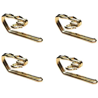 Merriway Gardinenhaken Messing-Optik 28 x 11 mm, 100 Stück, Elektrovermessingte Vorhanghaken für Ringe & Schienen, Edle Metallhaken zur Fensterdekoration, Langlebiges Gardinenzubehör (Goldfarben)