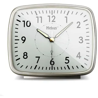 MEBUS 25362 Funkwecker analog silber